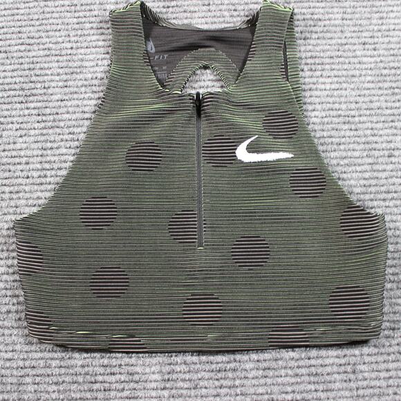 Nike x Off-White Crop Top Womens XS Black Dot Dri-FIT Zip CU2481-010 - Picture 1 of 6